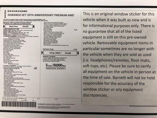 2025 Dodge Durango R/T 20th Anniversary Premium AWD