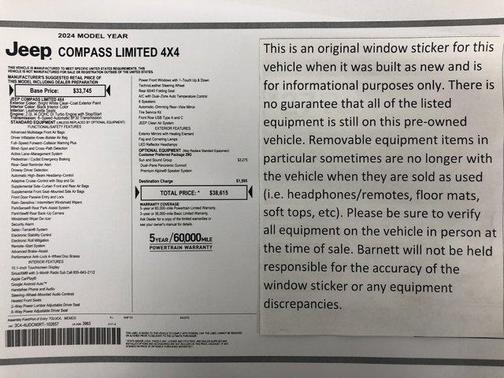 Bright White Clearcoat 2024 Jeep Compass Limited