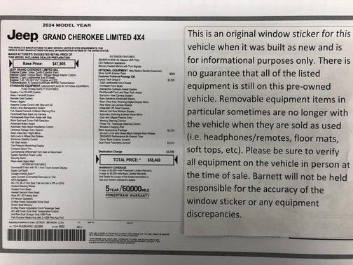 Silver Zynith 2024 Jeep Grand Cherokee Limited