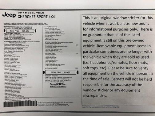 2017 Jeep Cherokee Sport