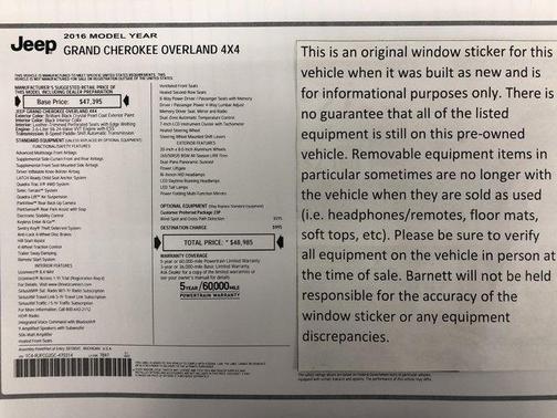 2016 Jeep Grand Cherokee Overland