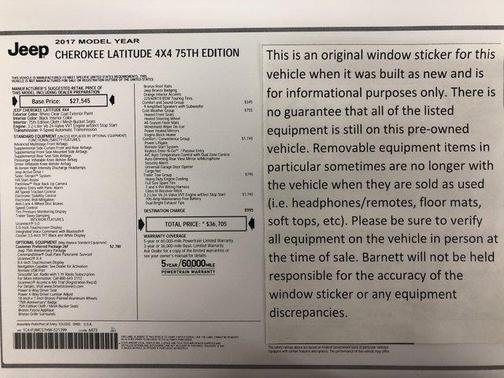 2017 Jeep Cherokee 75th Anniversary Edition 4x4
