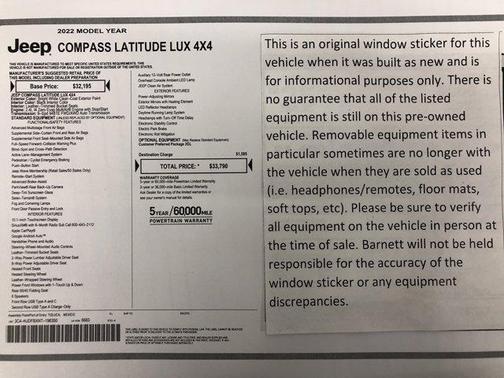 2022 Jeep Compass Latitude Lux
