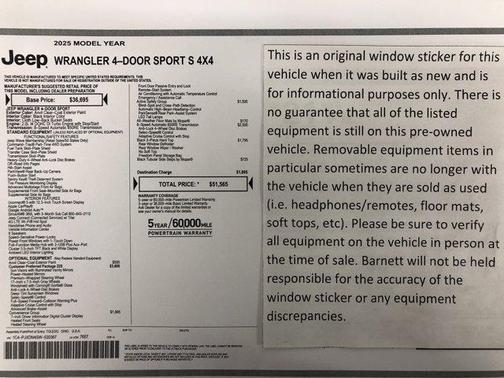 2025 Jeep Wrangler Sport S