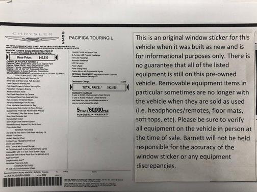 Bright White Clearcoat 2023 Chrysler Pacifica Touring L