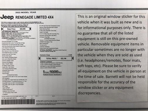 2022 Jeep Renegade Limited