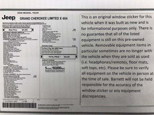 2020 Jeep Grand Cherokee Limited X