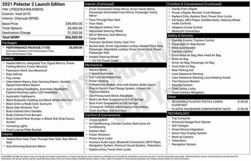 2021 Polestar 2 Launch Edition