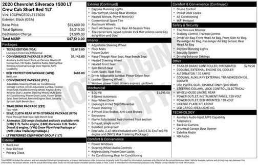 Black 2020 Chevrolet Silverado 1500 LT