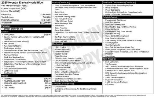 Abyss Black 2025 Hyundai ELANTRA HEV Blue
