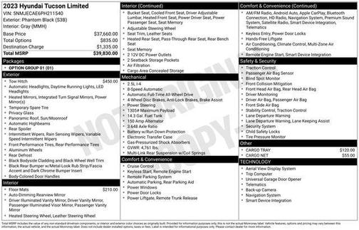 Phantom Black 2023 Hyundai TUCSON Limited