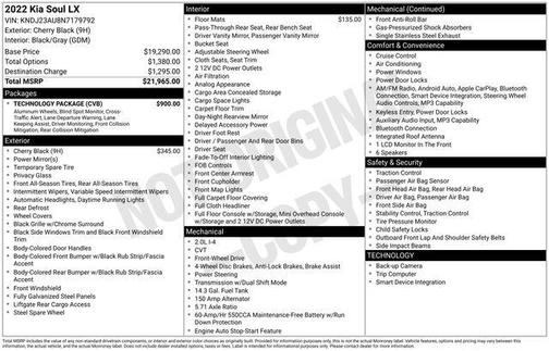 Cherry Black 2022 Kia Soul LX