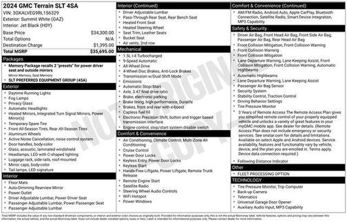 Summit White 2024 GMC Terrain SLT