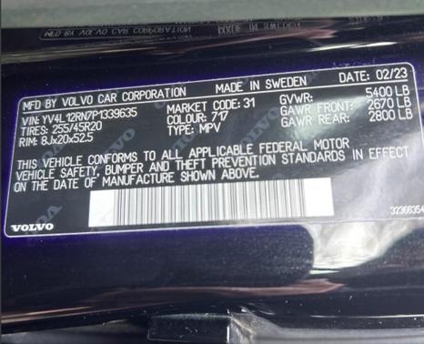 2023 Volvo XC60 B5 Plus Bright Theme