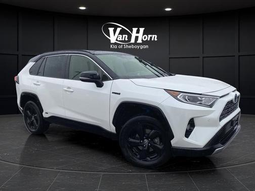 Blizzard Pearl w/Midnight Black Roof 2020 Toyota RAV4 Hybrid SE