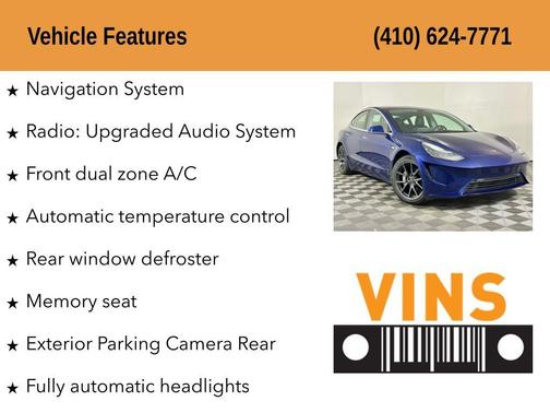 Deep Blue Metallic 2019 Tesla Model 3 Standard Range Plus
