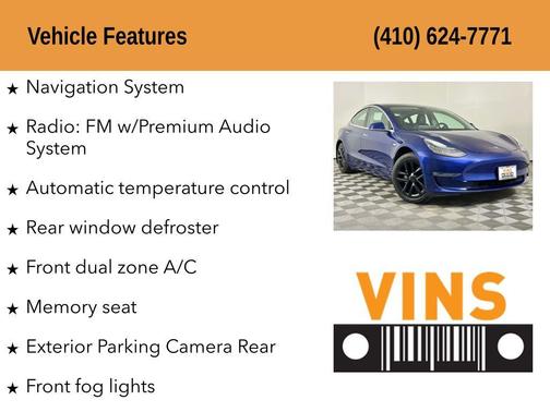 Deep Blue Metallic 2018 Tesla Model 3 Long Range