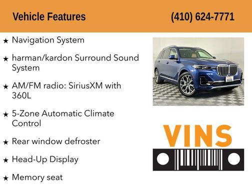 Phytonic Blue Metallic 2021 BMW X7 xDrive40i
