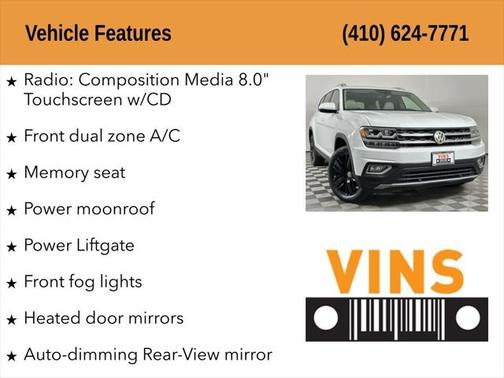 2018 Volkswagen Atlas 3.6L SEL