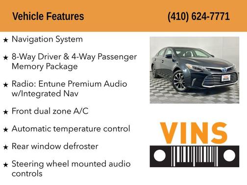 2017 Toyota Avalon Hybrid XLE Premium