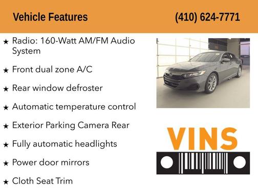 Lunar Silver Metallic 2021 Honda Accord LX 1.5T