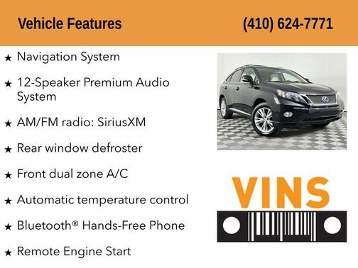 Obsidian 2012 Lexus RX 450h Base