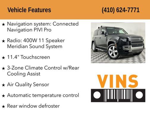 Santorini Black Metallic 2023 Land Rover Defender 110 S