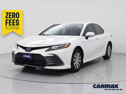 White 2021 Toyota Camry Hybrid LE