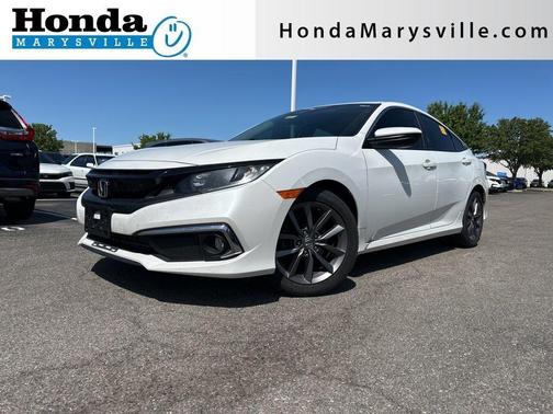 Platinum White Pearl 2021 Honda Civic EX-L