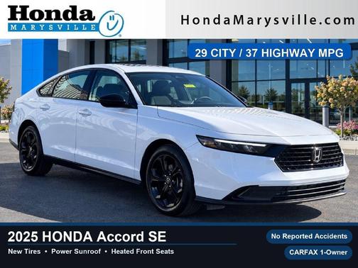Platinum White Pearl 2025 Honda Accord SE