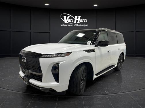Radiant White/Black Obsidian 2025 INFINITI QX80 AUTOGRAPH AWD