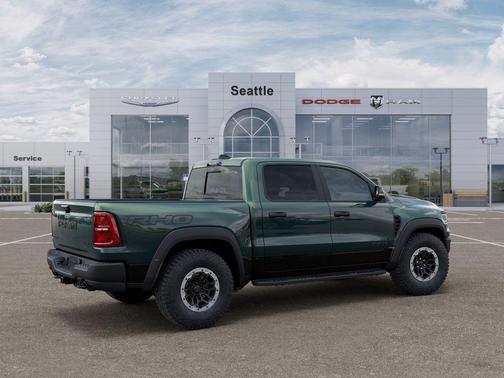 Serrano Green Metallic 2026 RAM 1500 RHO Crew Cab 4x4 5'7' Box