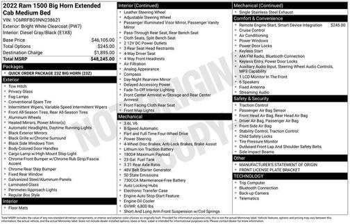 Bright White Clearcoat 2022 RAM 1500 Big Horn/Lone Star