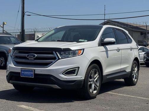 White Platinum Clearcoat Metallic 2015 Ford Edge Titanium