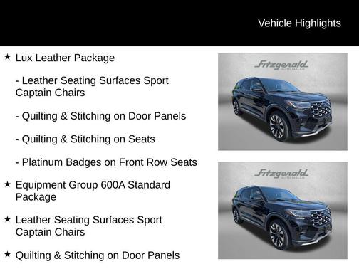 AGATE BLACK METALLIC 2025 Ford Explorer Platinum