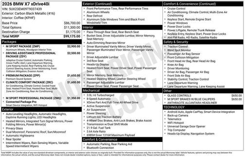 2026 BMW X7 xDrive40i