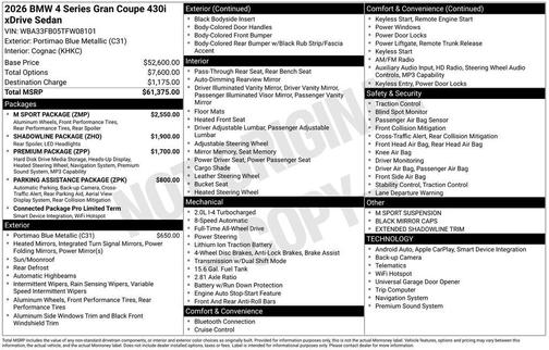2026 BMW 430 Gran Coupe i xDrive