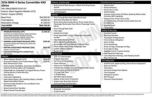 Black Sapphire Metallic 2026 BMW 430 i xDrive