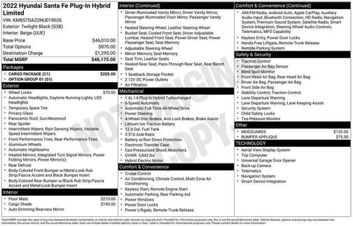 2022 Hyundai Santa Fe Plug-In Hybrid Limited