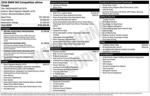 2026 BMW M4 Competition xDrive