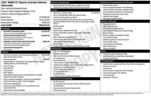 2021 BMW X7 xDrive40i