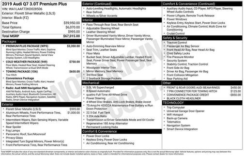 2019 Audi Q7 55 Premium Plus