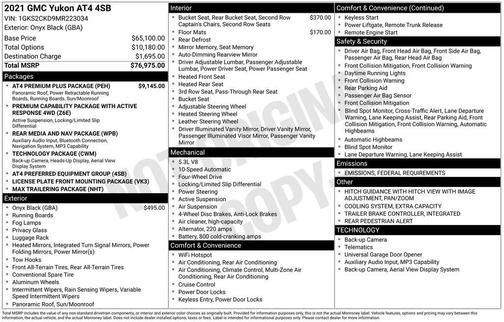 2021 GMC Yukon 4WD AT4