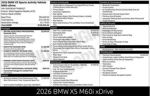 2026 BMW X5 M60i