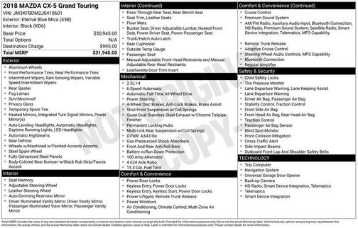 2018 Mazda CX-5 Grand Touring