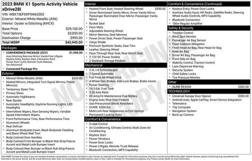Mineral White Metallic 2023 BMW X1 xDrive28i