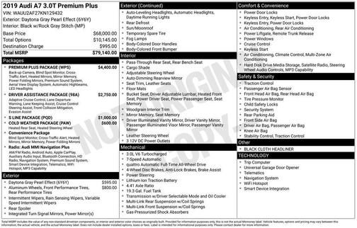 2019 Audi A7 3.0T Premium Plus