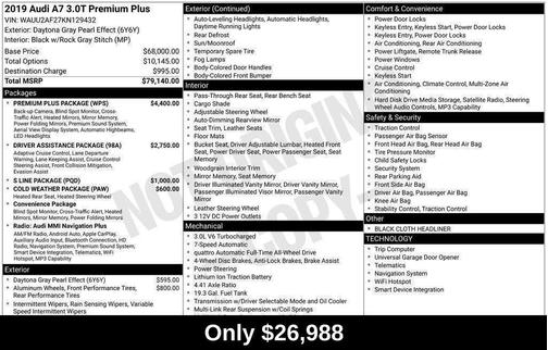 2019 Audi A7 3.0T Premium Plus