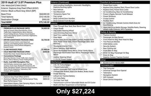 2019 Audi A7 3.0T Premium Plus