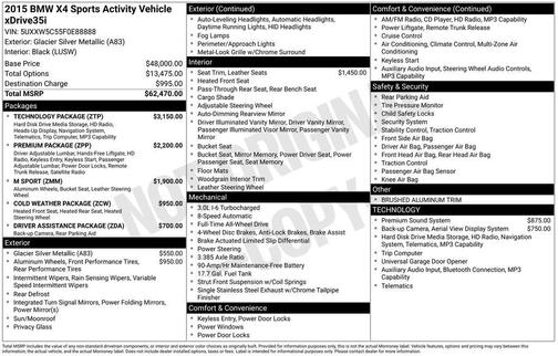 2015 BMW X4 xDrive35i